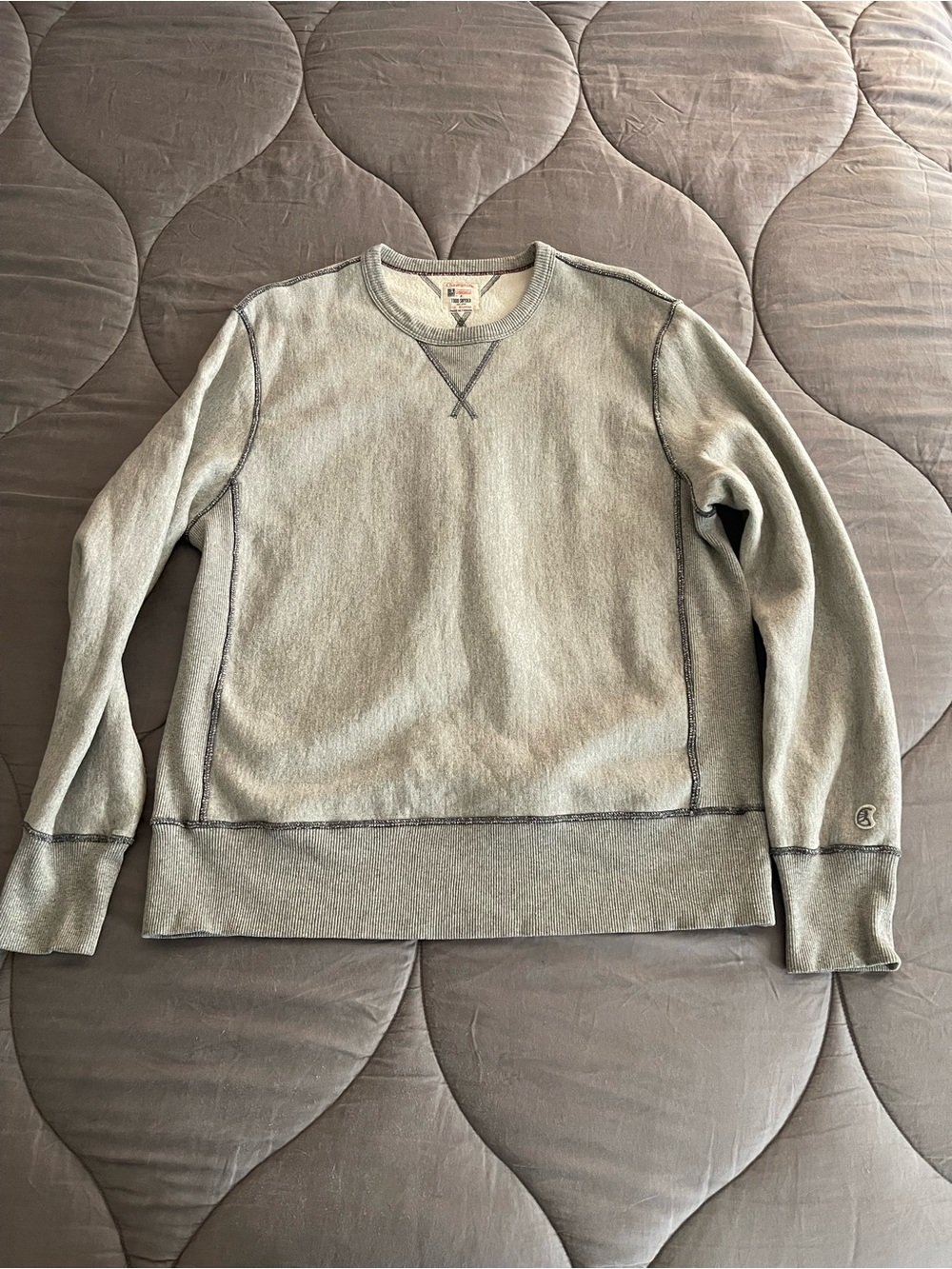 Todd Snyder for Champion Men's Crewneck Sweatshirt in Light Gray